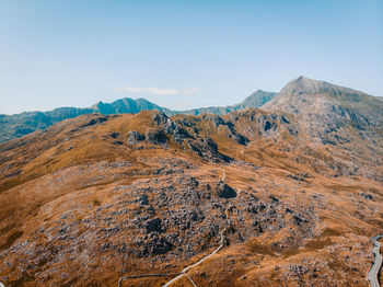 Wildcamping in snowdonia-drone sunset