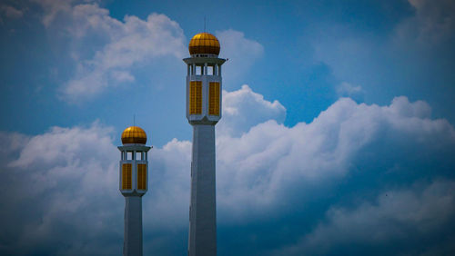 Low angle view of lighthouse against sky