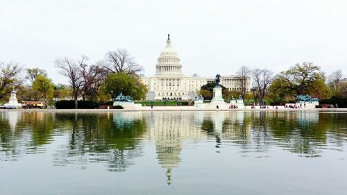 Reflection of buildings in water