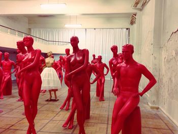 Men on red floor