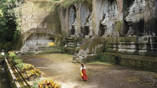 Water flowing in old building