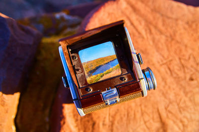 Directly above shot of camera