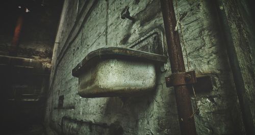 Close-up of old rusty metal on wall