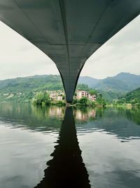Bridge over river against sky