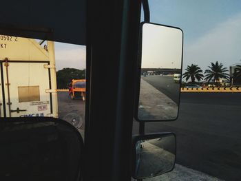 Road seen through car window