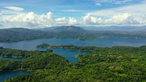 Beautiful landscape with green hills. azure pantabangan lake among the hills. philippines, luzon.