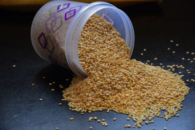 Close-up of food on table