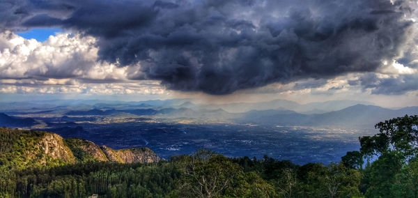 Scenic view of mountains against sky