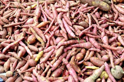 Full frame shot of roasted for sale at market