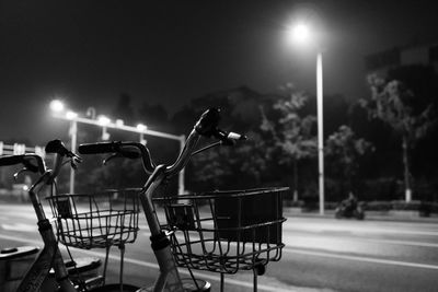 View of empty street lights at night
