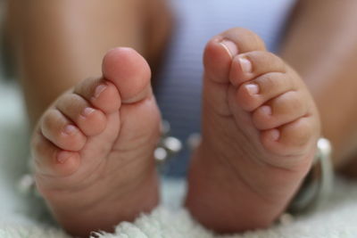 Close-up of baby feet