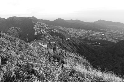 High angle view of landscape against sky
