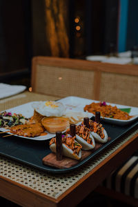 Close-up of food on table