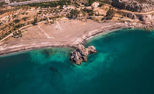 High angle view of sea