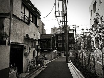 Railroad tracks in city