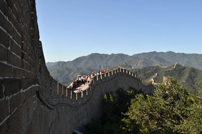 Scenic view of mountain range against clear sky