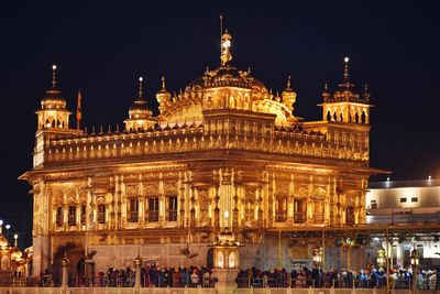 Illuminated building at night