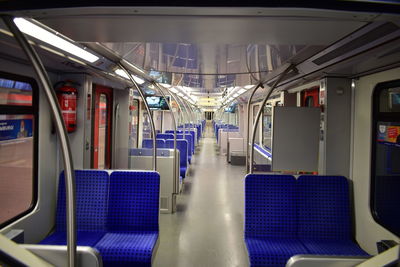 Interior of a empty subway train