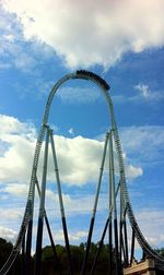 Low angle view of rollercoaster against sky