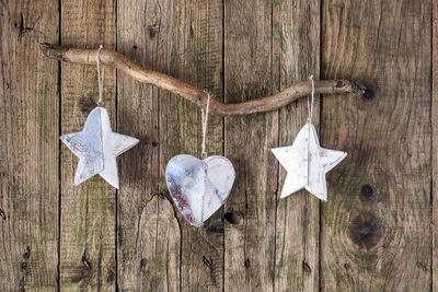 Close-up of christmas decoration hanging on tree