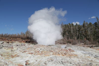 Scenic view of volcanic landscape against sky