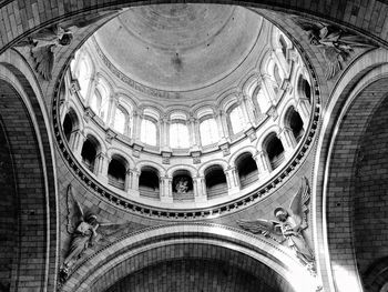 Low angle view of interior ceiling in church