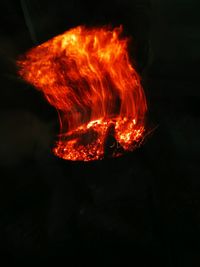 Close-up of fire against black background