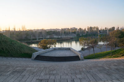 Scenic view of river against clear sky