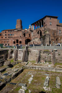Ancient ruins of the forum of trajan built in in 106 and 112 ad in rome