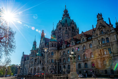 Low angle view of buildings in city