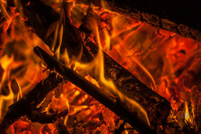 Close-up of bonfire