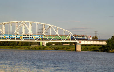 Bridge over river against clear sky