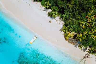 High angle view of swimming pool on beach