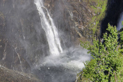 Scenic view of waterfall