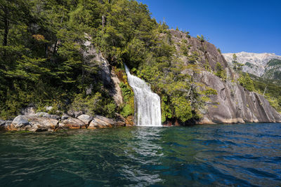 Scenic view of waterfall