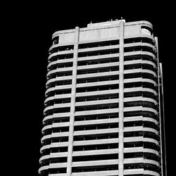 Low angle view of modern building against clear sky
