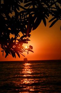 Scenic view of sea at sunset