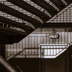 Low angle view of illuminated staircase in building