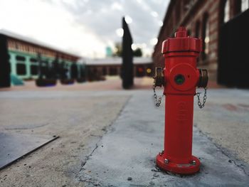 Close-up of fire hydrant on street