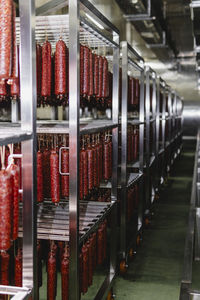 Bottles arranged in store
