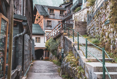 Narrow alley amidst buildings in city