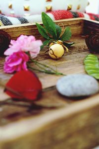 Close-up of flowers on table