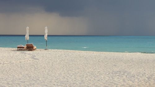 Scenic view of beach against sky