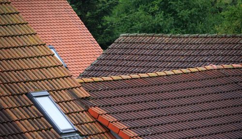 Low angle view of roof tiles