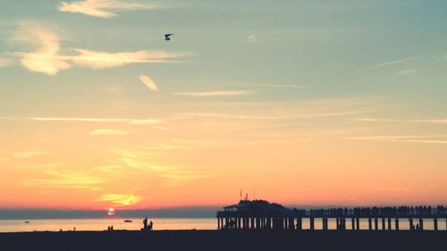 Scenic view of sea at sunset