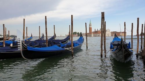 Boats in harbor venice