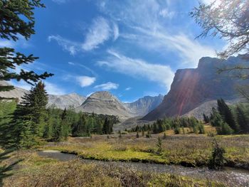 Scenic view of mountains against sky