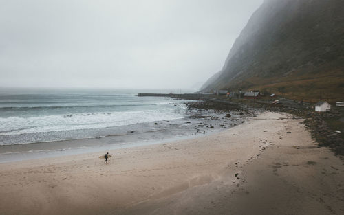 Scenic view of beach against sky