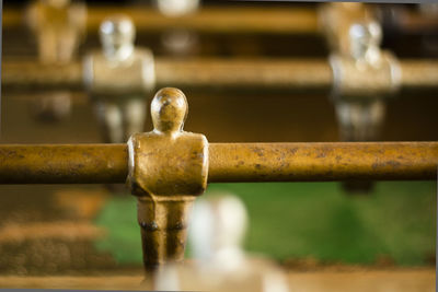 Close-up of water drops on rusty metal