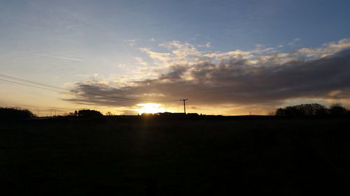 Silhouette of landscape at sunset